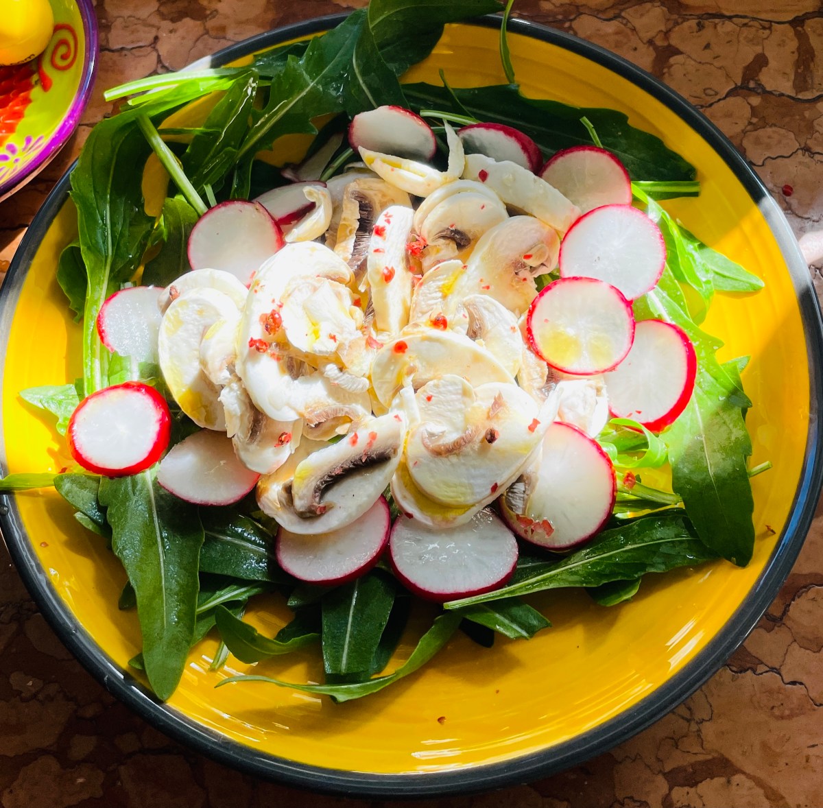 Radish Rocket and Mushroom&nbsp;salad